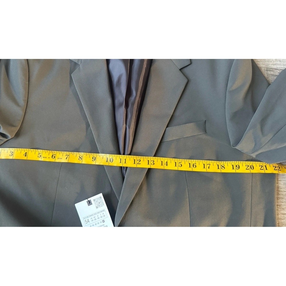 NEW Zara Blazer Sports Coat Jacket Lined Mens Size 44 Charcoal Gray - Picture 8 of 16